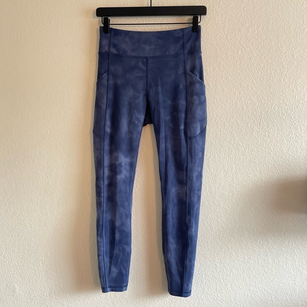 Lululemon Invigorate High Rise Tight 25" Diamond Dye Naval Blue Women’s Size 6 - Picture 2 of 7